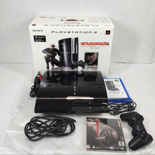 Sony PlayStation 3 Slim PS3 80GB metal gear solid 4 Console Gaming System