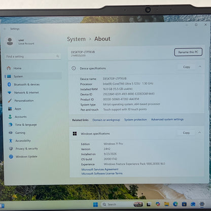 Lenovo ThinkPad E16 Gen 2  15.6" Core Ultra 5 125U 3.8GHz 16GB RAM 512GB SSD