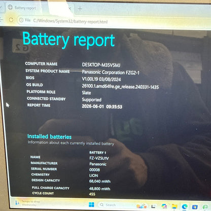 Broken Panasonic FZ-G2 FZ-VEKG21 10" i5-10310U 2.2GHz 16GB RAM 512GB SSD